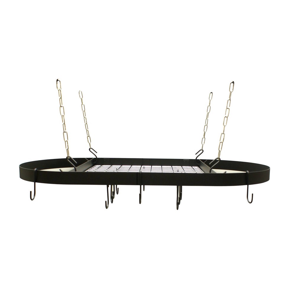 Range Kleen Black Enameled Steel Oval Hanging Pot Rack