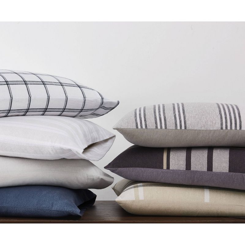 Kiel Stripe Flannel Comforter Set Gray - Truly Soft, 4 of 7