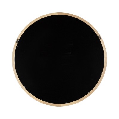Hatherleigh 30" Natural Wood Round Bathroom Vanity Mirror