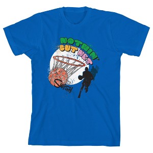 Basketball Swish Nothing But Net Youth Royal Blue Short Sleeve Crew Neck Tee - 1 of 2
