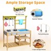 Wooden Indoor Outdoor Mud Kitchen for Kids with Sink, Water Box, Stove, Storage Shelves, Pretend Play Set 3+ - 3 of 4