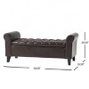 CAVINAS Storage Bench for Bedroom,Storage Ottoman Bench with Rolled Arms for Living Room,Bedroom,Brown/Light Gray - 3 of 4