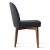 Modern Dining Chairs Set of 6, Upholstered Accent Side Chairs with Double Cushion Seat and Walnut-Finish Solid Wood Legs-Tanpinhause - 4 of 4