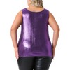 Agnes Orinda Women's Plus Size Shiny Metallic Round Neck Sleeveless Party Tank Tops - 4 of 4