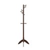 NAYSAYE Coat Hanger Solid Wood Freestanding Coat Rack with 11 Hooks for Entryway Bedroom or Living Room, Dark Brown, 17.5"*17.5"*70" - 3 of 4
