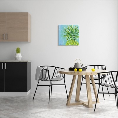 Tropical Blue Pineapple Canvas Wall Art, 17 x 17
