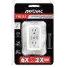 RAYOVAC® Portable Surge Protector Wall Tap with Phone Holder, 6 AC Outlets, 2 USB Ports, and Night-Light in White - 2 of 4