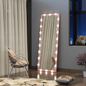 PAGED Rectangle Full Length Mirror,Leaning Floor Full Body Mirror with Lights,Suitable for Dressing Room,Cloakroom - 1 of 4