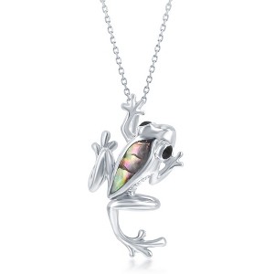 Bella Silver Sterling Silver Abalone Frog 18" Pendant Necklace - Multi - 1 of 2