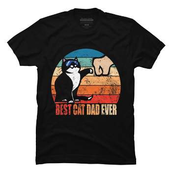 Men's Design By Humans Retro Best Cat Dad Ever By MiuMiuShop T-Shirt