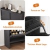 Modern Shoe Cabinet Flip Drawers & Adjustable Shelf, Wood Entryway Storage for Hallway, Living Room - 4 of 4