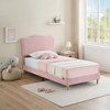 Kids Bed Frame with Adjustable Headboard, Upholstered Platform Bed with Sturdy Wood Slats, No Box Spring Needed, Easy Assembly - 2 of 4