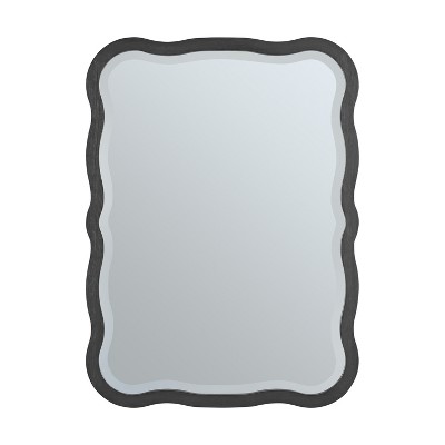 James Martin Signature Vanities Rowyn Wavy 28" Mirror, Carbon Oak