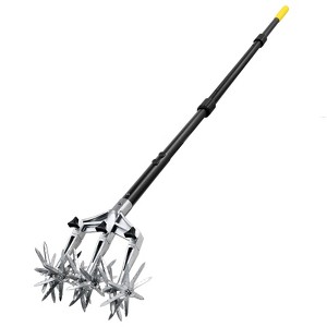 Itopfox Rotary Cultivator Hand Tiller with Detachable Aluminum Tines Manual Garden Tool for Soil Cultivation Reseeding Grass & Flower Bed Maintenance - 1 of 4