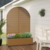 MAYEERTY Planter Box with Trellis Iron Brown Arch Louvered Classic Style 72x35x16in 3-Piece Set - 3 of 4