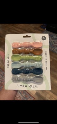 Simka Rose 6pc Silicone Baby and Toddler Spoon Set, Multicolor