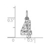 Black Bow Jewelry 14k White Gold, Varsity Collection, Small D/C Pendant, Number 4 - 4 of 4