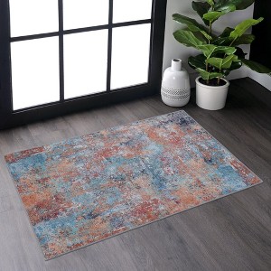 NAYSAYE Doormat Rug 2' x 3' Washable Low Pile Soft Cozy Non Slip Kid and Pet Friendly for Living Room Bedroom Playroom, Multicolor - 1 of 4