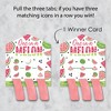 Big Dot of Happiness Sweet Watermelon - Fruit Party Game Pickle Cards - Pull Tabs 3-in-a-Row - Set of 12 - 3 of 4