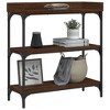vidaXL Console Table with Shelves Brown Oak 29.5 in.x11.8 in.x31.5 in. - 3 of 4