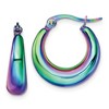 Chisel Stainless Steel Polished Rainbow IP-plated Hoop Earrings - 2 of 4