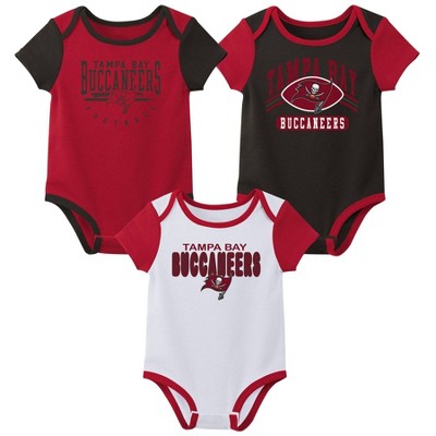 Image of NFL Tampa Bay Buccaneers Infant Boys' 3pk White Bodysuit - 3-6M