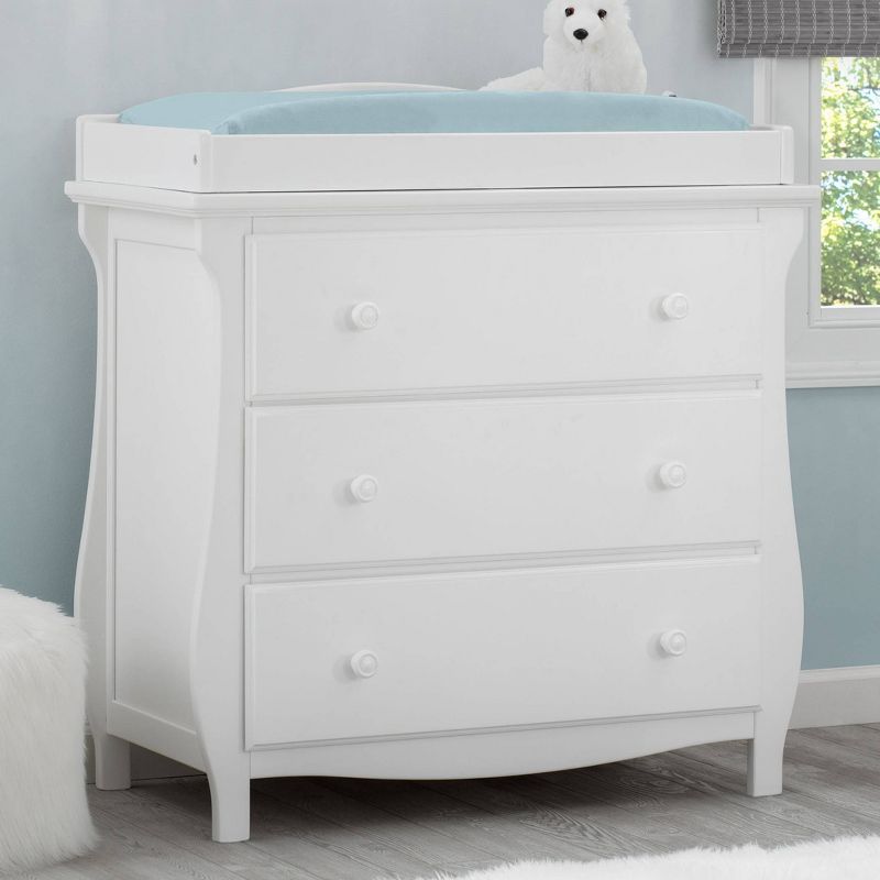 Delta Children Lancaster 3 Drawer Dresser with Changing Top and Interlocking Drawers, 3 of 13