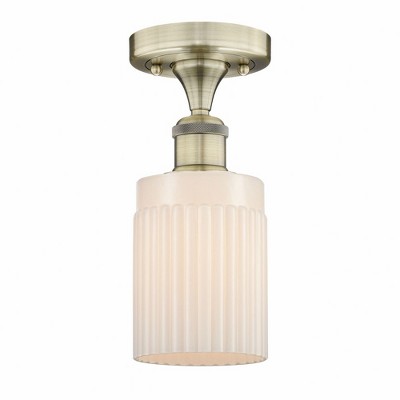 Hadley - 1 Light Semi-Flush Mount In Art Deco Style-9.75 Inches Tall and 4.5 Inches Wide