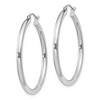 Black Bow Jewelry 2.5mm, Sterling Silver, Classic Round Hoop Earrings - 35mm (1 3/8 In.) - 2 of 4