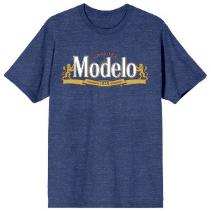 Modelo Logo Crew Neck Short Sleeve Navy Heather Adult T-shirt - 1 of 3