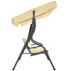 vidaXL Garden Swing Bench Cream White 66.9 in.x43.3 in.x60.2 in. - 3 of 4