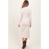 Pinkblush Beige Mock Neck Ribbed Maternity Sweater Dress - 3 of 3