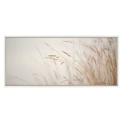 White and Beige Marsh Grass Landscape Canvas Print