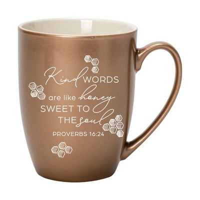 Elanze Designs Kind Words Are Like Honey Sweet To The Soul Bronze 10 ounce New Bone China Coffee Cup Mug