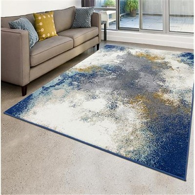 Luxe Weavers Blue Abstract 2x3 Synthetic Area Rug