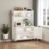 Mshliw Kitchen Pantry Cabinet with Glass Doors, Tall Storage Cabinet with Adjustable Shelves for Kitchen, Living Room and Dining Room - 2 of 4
