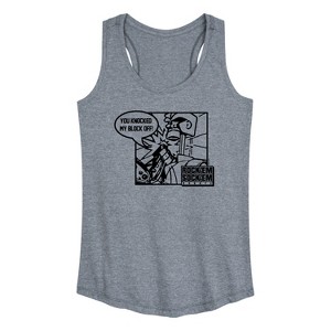 Women's - Rock 'Em Sock 'Em Robots - You Knocked My Block Off Graphic Racerback Tank - 1 of 4