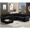 GDFStudio Gavir 110.75" Modern 6-Seater Chenille Upholstered Sectional Sofa with Crystal Buttons and Hidden Storage - 2 of 4