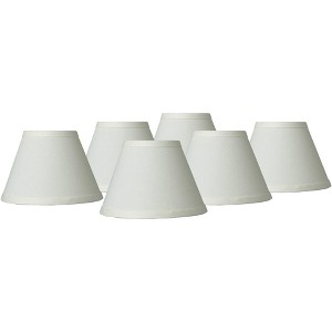 Springcrest Set of 6 Empire Lamp Shades Taya Cream Small 3.5" Top x 7" Bottom x 5" High Candelabra Clip-On Fitting - 1 of 4