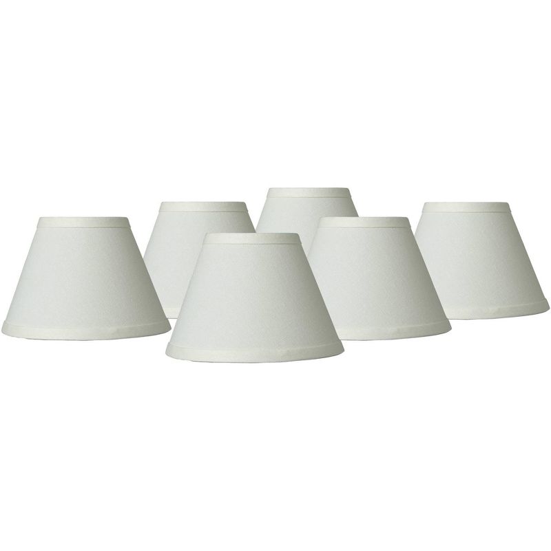 Springcrest Set of 6 Empire Lamp Shades Taya Cream Small 3.5" Top x 7" Bottom x 5" High Candelabra Clip-On Fitting, 1 of 8