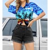 LA LEELA Hawaiian Shirts Womens Funky Vacation Button Up Casual Summer Beach Party Blouse Tops Short Sleeve Shirts Coverup for Women - 3 of 4