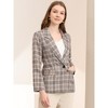 INSPIRE CHIC Women's Notched Lapel One Button Boyfriend Plaid Suit Blazer - 2 of 4