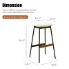 Ridstar Set of 2 Counter Height and Bar Height Bar Stools White Fabric Upholstered, Backless for Kitchen, Dining Room (29 INCH) - 4 of 4
