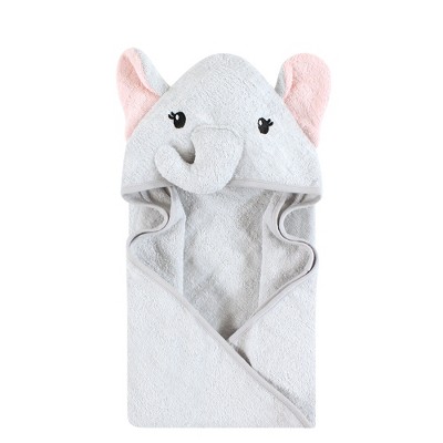 Image of Hudson Baby Unisex Baby Cotton Animal Face Hooded Towel, Dreamy Elephant Girl, One Size