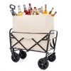 Collapsible Foldable Wagon Cart Beach Wagon Heavy Duty Utility Cart with 3pcs plastic Liner bag /Cover for Camping - 2 of 4
