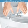 Toilet Seat Cover, White Round /Elongated Toilet Seat with Secure Lock, Smooth Finish for Standard/Elongated Toilets - 3 of 4