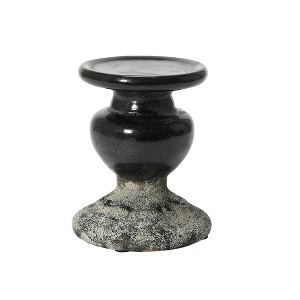 Storied Home Distressed Round Terra-cotta Pillar Candleholder - 1 of 4