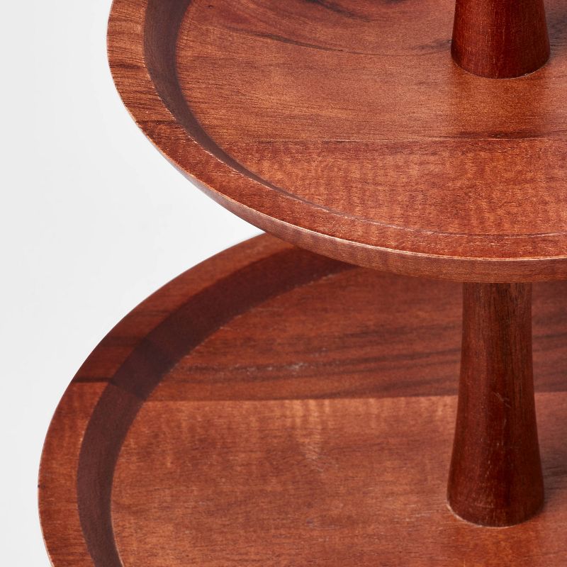Wood 2-Tier Signature Serving Stand - Threshold&#8482;, 4 of 5