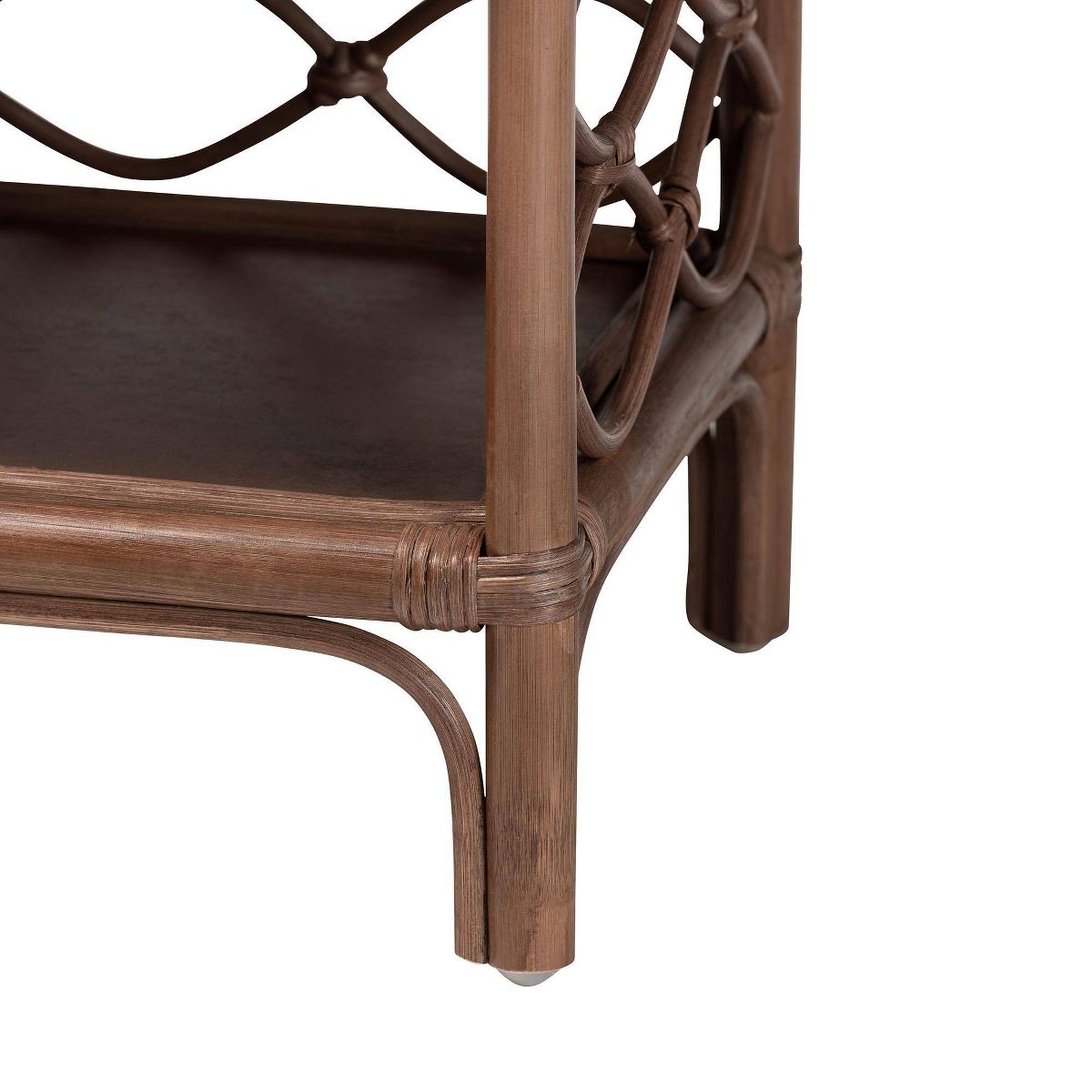 bali & pari Akane Natural Rattan Nightstand with Drawer and Open Shelves Antique Brown - thumbnail 7