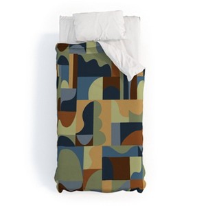 Deny Designs Gigi Rosado Geometric Collage Forest Duvet Cover Bedding Set - 1 of 4